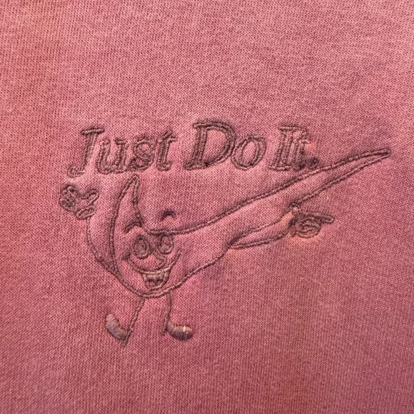 Nike Pink Distorted Swoosh Hoodie Just Do It Graphic Women’s Medium - Picture 3 of 9